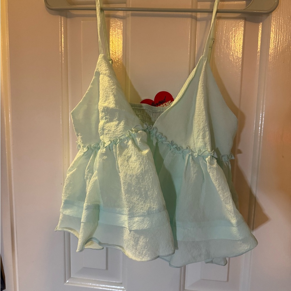 Light Mint Ruffle Camisole Top